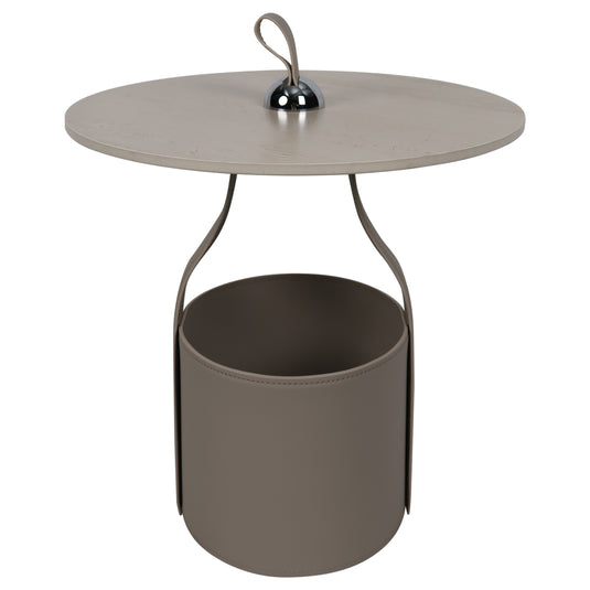 Mesa Bistro CJ357 de Interior con piel sintética color beige y cubierta de piedra - CJ357