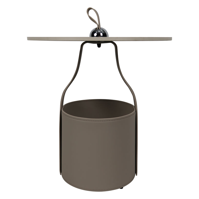 Cargue la imagen en el visor de la galería, Mesa Bistro CJ357 de Interior con piel sintética color beige y cubierta de piedra - CJ357
