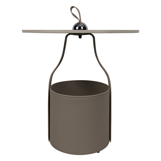 Mesa Bistro CJ357 de Interior con piel sintética color beige y cubierta de piedra - CJ357