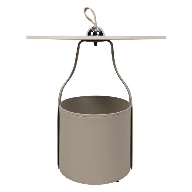 Load image into Gallery viewer, CJ357 Indoor Bistro Table with Beige Faux Leather and Stone Top - CJ357 
