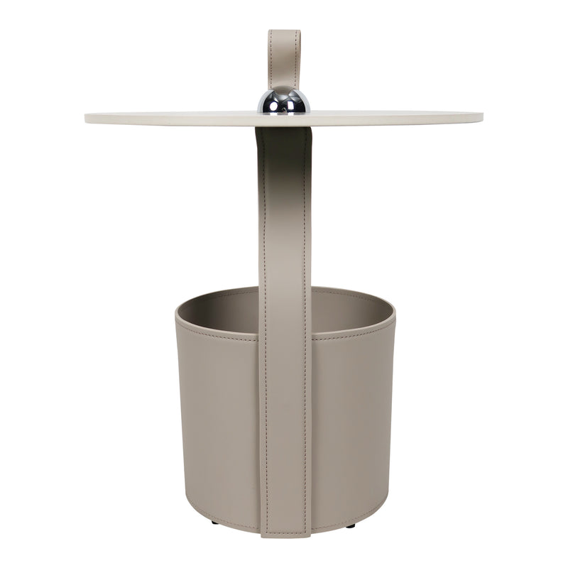 Load image into Gallery viewer, CJ357 Indoor Bistro Table with Beige Faux Leather and Stone Top - CJ357 
