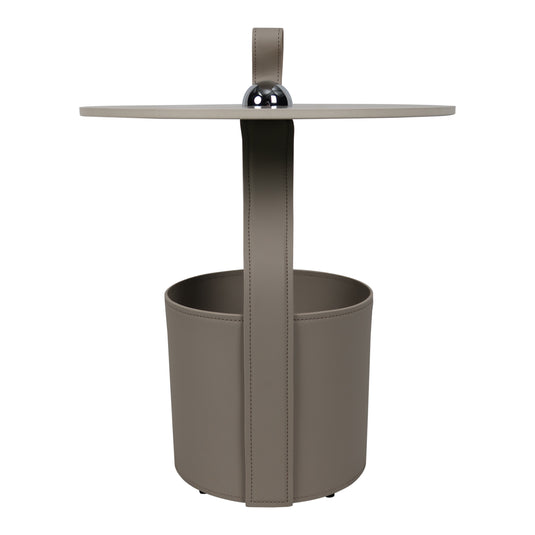 Mesa Bistro CJ357 de Interior con piel sintética color beige y cubierta de piedra - CJ357