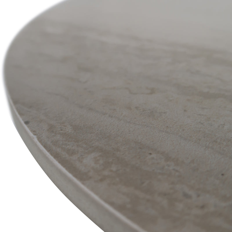 Cargue la imagen en el visor de la galería, Mesa Bistro CJ357 de Interior con piel sintética color beige y cubierta de piedra - CJ357
