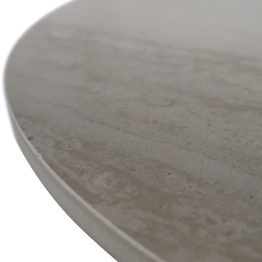 Mesa Bistro CJ357 de Interior con piel sintética color beige y cubierta de piedra - CJ357