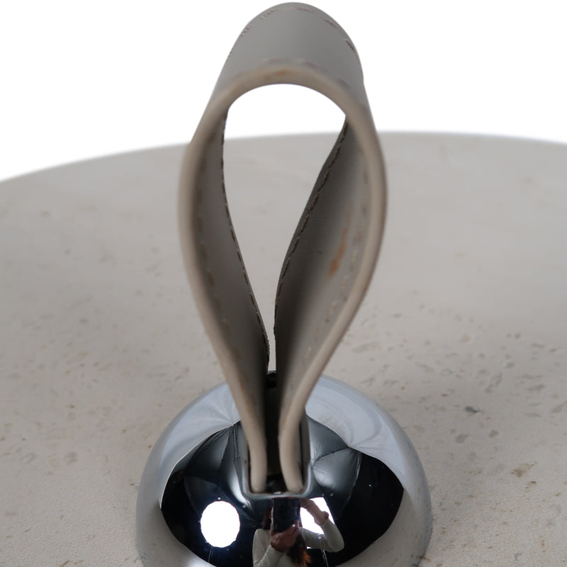 Cargue la imagen en el visor de la galería, Mesa Bistro CJ357 de Interior con piel sintética color beige y cubierta de piedra - CJ357
