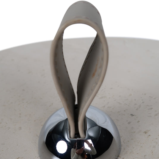 Mesa Bistro CJ357 de Interior con piel sintética color beige y cubierta de piedra - CJ357