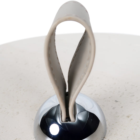 CJ357 Indoor Bistro Table with Beige Faux Leather and Stone Top - CJ357 