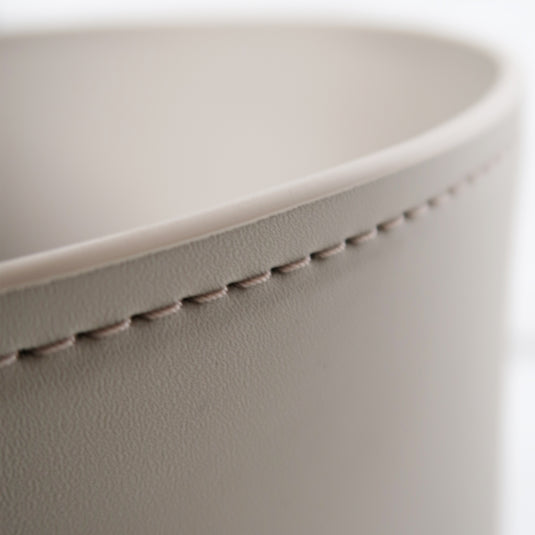 CJ357 Indoor Bistro Table with Beige Faux Leather and Stone Top - CJ357 