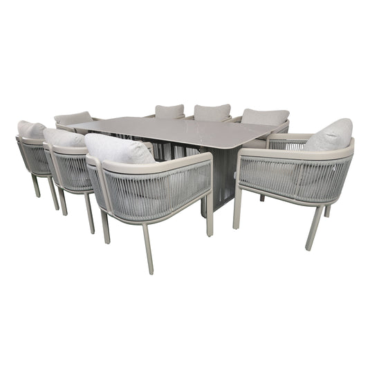 Comedor Lara color champagne y gris - GLAE39942312KD-COM