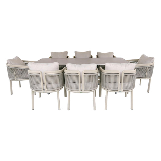 Comedor Lara color champagne y gris - GLAE39942312KD-COM