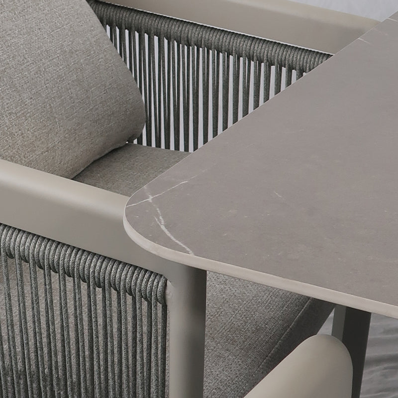 Cargue la imagen en el visor de la galería, Comedor Lara color champagne y gris - GLAE39942312KD-COM
