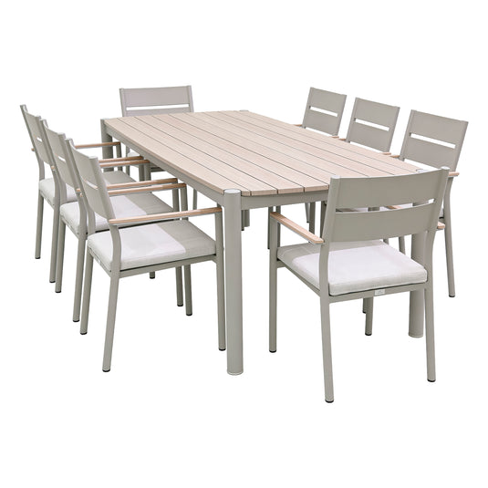 Comedor Naturala + 8 silla naturala color champagne - GL3AQ3333312-400