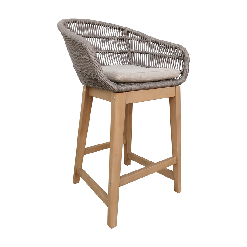 Cargue la imagen en el visor de la galería, Comedor de barra Alto 1.6 M para Exterior o Jardin Rectangular Talara Bar color gris + 4 Sillas Alta Talara color gris
