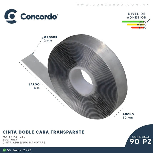 Caja Nano Tape 90pz  30mm x 5m-NN3 Concordo mx