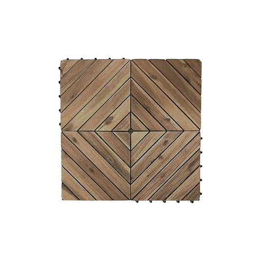 Caja de 10 pz-Piso Modular de madera Acacia Color Teca -8slats-810 CasaEaster