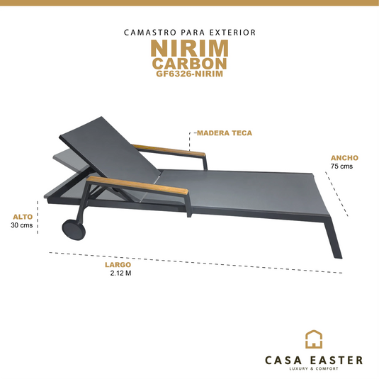 Camastro para exterior Color Carbon-NIRIM -GF6326-NIRIM CasaEaster