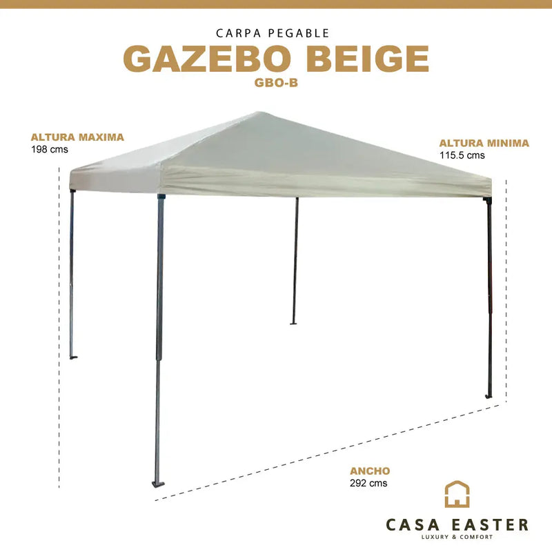Cargue la imagen en el visor de la galería, Carpa Plegable para interior y exterior de Poliester  Color Beige-GAZEBO-GBO-B CasaEaster
