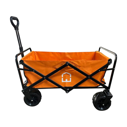 Orange Folding Cart, Large Capacity Portable Wagon for Indoor &amp; Outdoor WAGON-WG-03