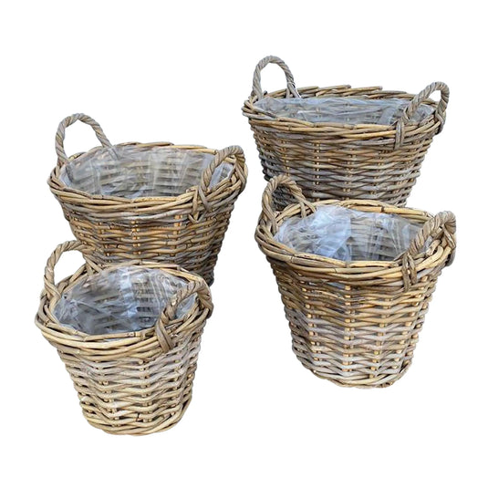 Round Planter Baskets Set of 4 Natural Color KARI-32225