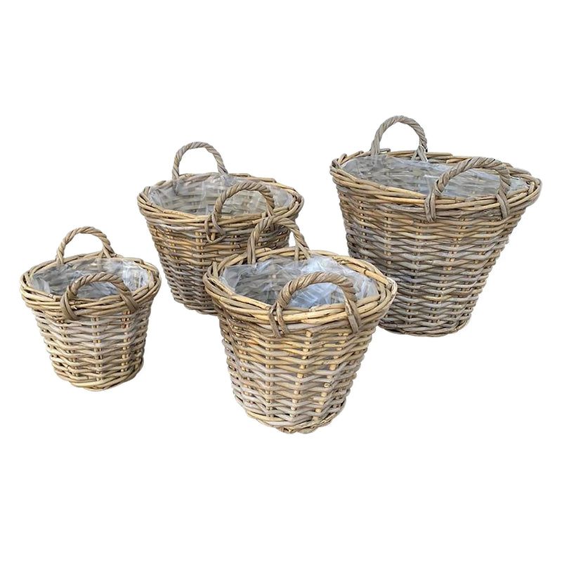 Load image into Gallery viewer, Round Planter Baskets Set of 4 Natural Color KARI-32225
