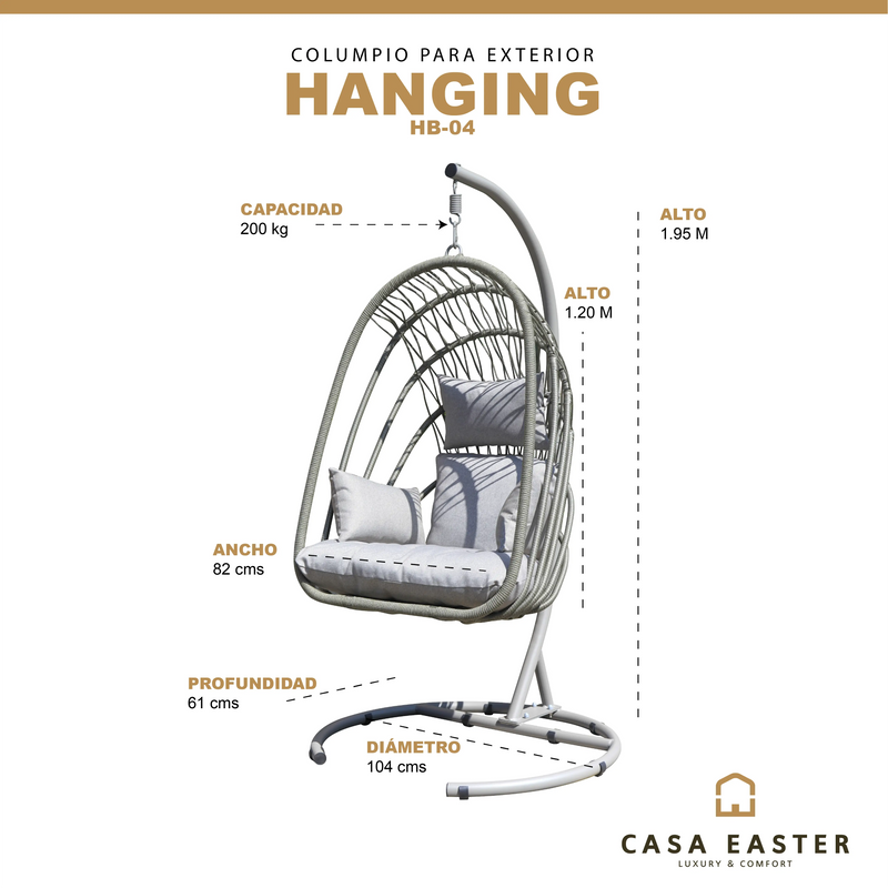 Cargue la imagen en el visor de la galería, Columpio para interior o exterior HANGING HB-04 CasaEaster
