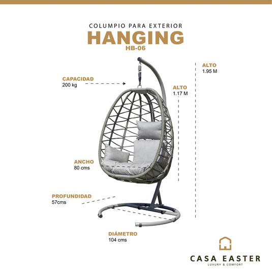 Columpio para interior o exterior HANGING-HB-06 - CasaEaster