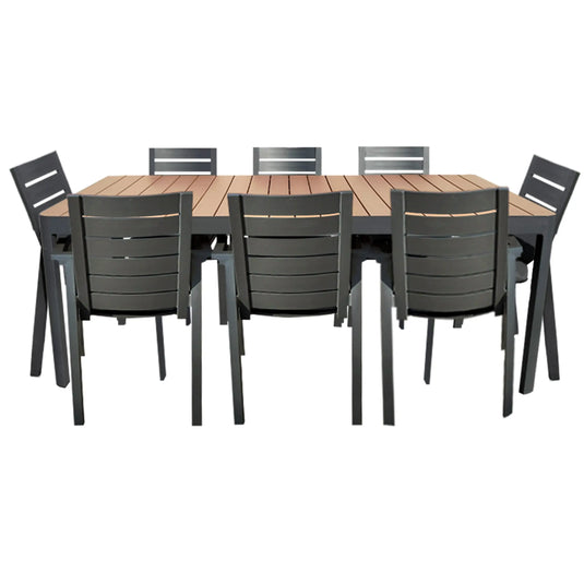 Comedor Netherland + 8 sillas Swiss color Carbon CasaEaster