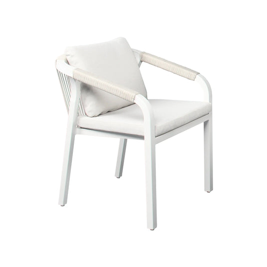 Comedor para Exterior e Interior coor blanco Ancona + 6 sillas Ancona color blanco CasaEaster