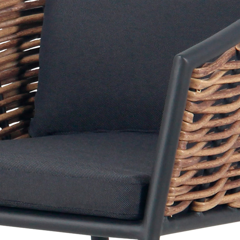 Cargue la imagen en el visor de la galería, Comedor para exterior Glamour color carbon + 6 sillas glamour color carbon CasaEaster
