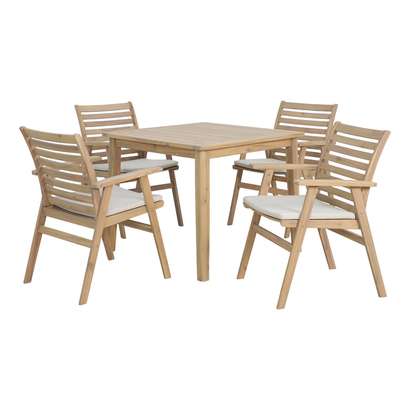 Cargue la imagen en el visor de la galería, Comedor de madera Eloise 90 CM + 4 sillas eloise  HUC402471 color natural - HUC32892-402471
