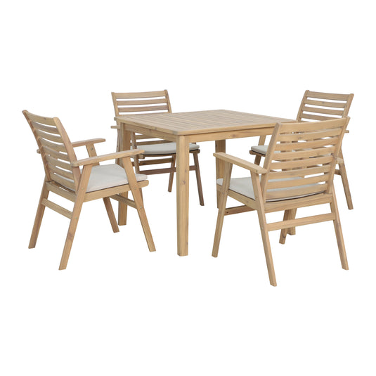 Comedor de madera Eloise 90 CM + 4 sillas eloise  HUC402471 color natural - HUC32892-402471