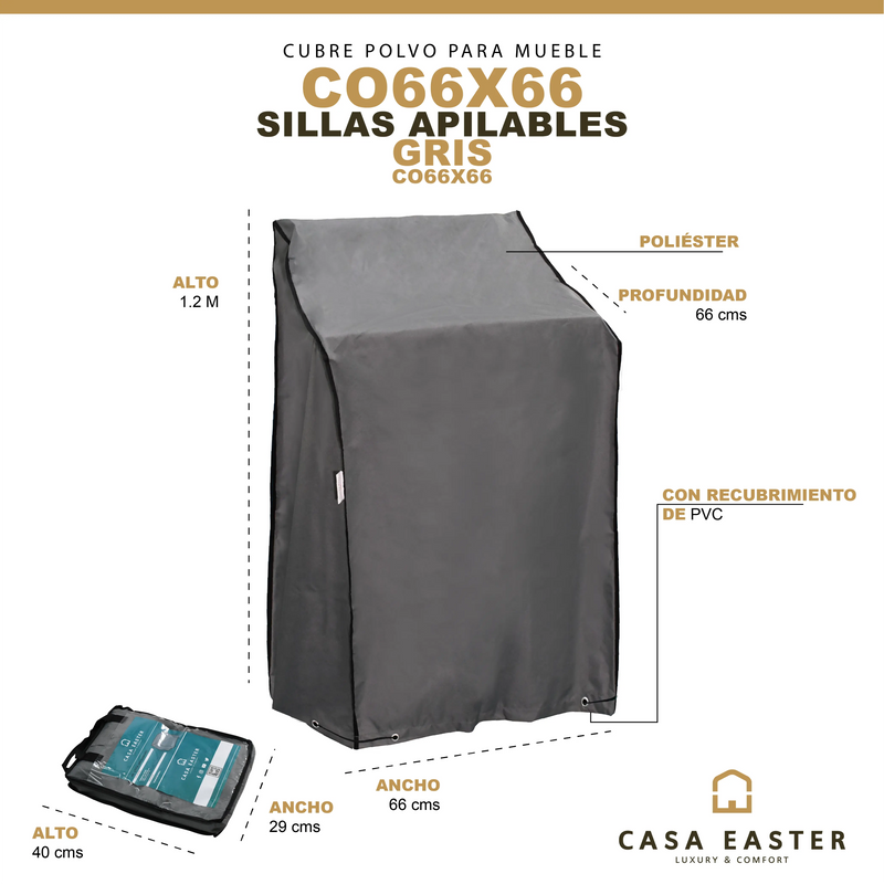 Load image into Gallery viewer, Cubre mueble de sillas apilables 66*66*80 -Gris	- CO66X66 CasaEaster
