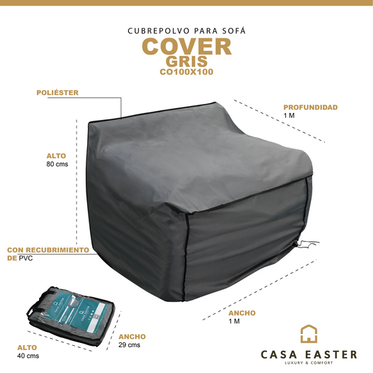 Cubre sofa individual 100*100*80 -Gris - CO100X100 CasaEaster
