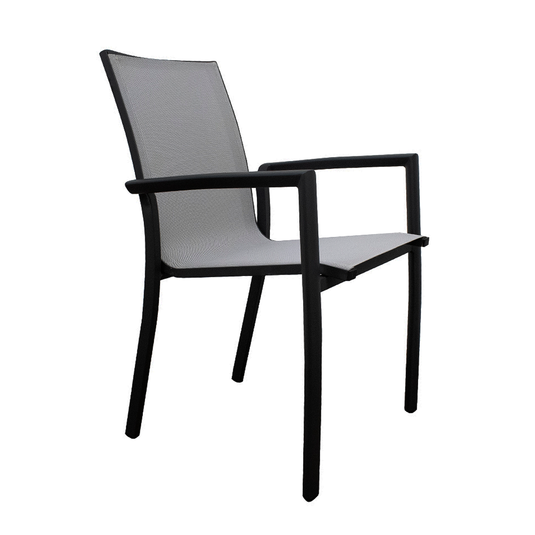 Comedor de Aluminio Doume 2 M carbón / 3.2 M + 8 sillas Koshem color Negro