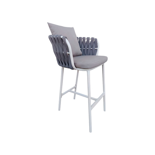 Silla Alta de Lazo para   Exterior e Interior Color Blanco/ Color Gris DUBAI- 65-36