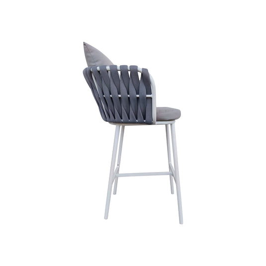 Silla Alta de Lazo para   Exterior e Interior Color Blanco/ Color Gris DUBAI- 65-36