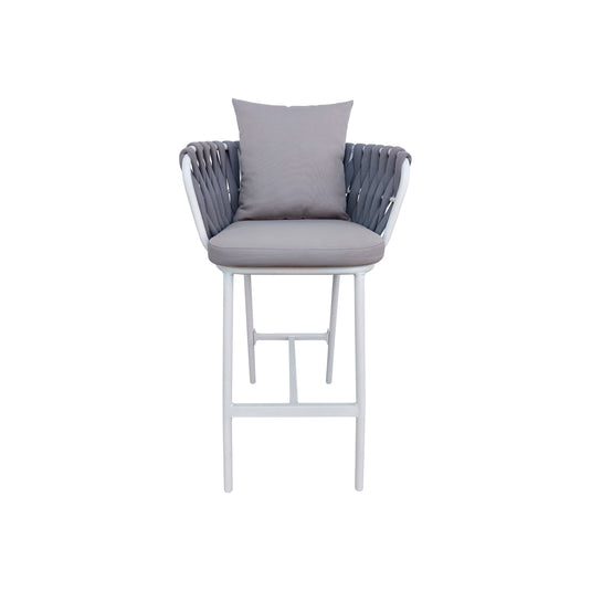 Silla Alta de Lazo para   Exterior e Interior Color Blanco/ Color Gris DUBAI- 65-36