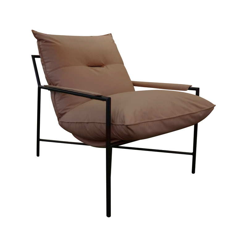 Cargue la imagen en el visor de la galería, Sillón individual EC214 de Interior con PU color café obscuro - EC-214-DKBR
