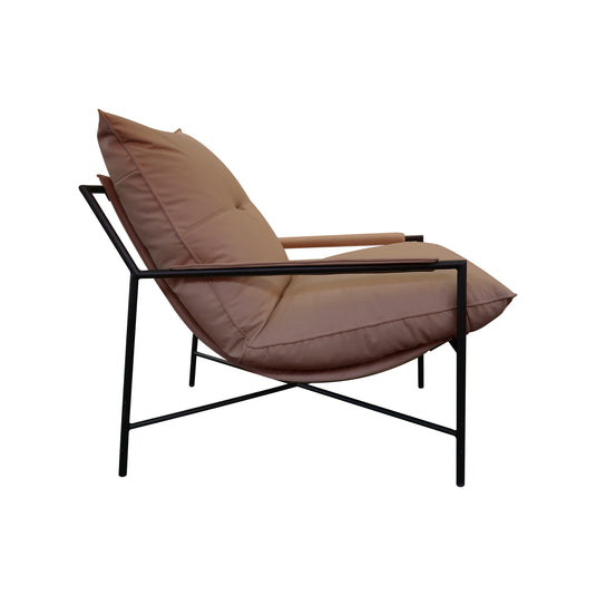 Sillón individual EC214 de Interior con PU color café obscuro - EC-214-DKBR
