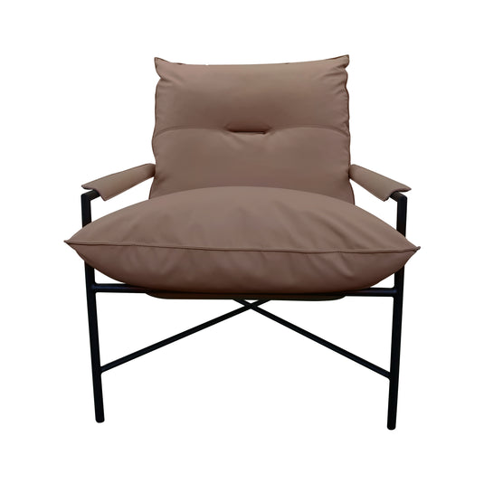Sillón individual EC214 de Interior con PU color café obscuro - EC-214-DKBR