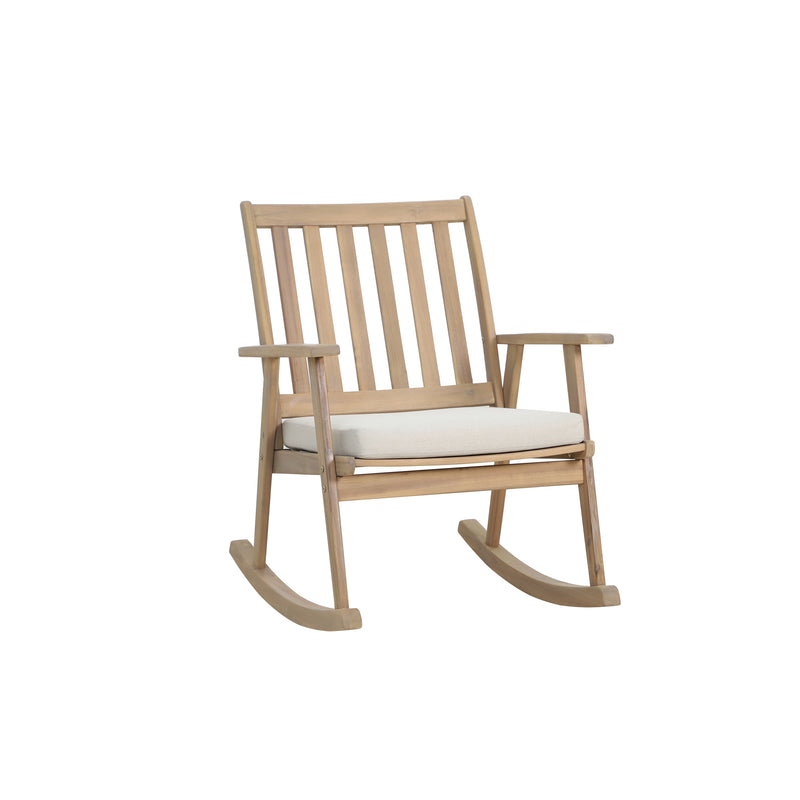 Cargue la imagen en el visor de la galería, Silla de madera Eloise con soporte en mecedora color Natural - HUC402531
