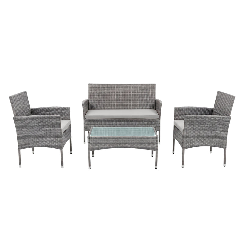 Cargue la imagen en el visor de la galería, Sala  para Exterior e Interior de Rattan  Color Gris ERICK-SFS003-
