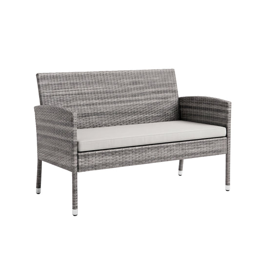 Sala  para Exterior e Interior de Rattan  Color Gris ERICK-SFS003-