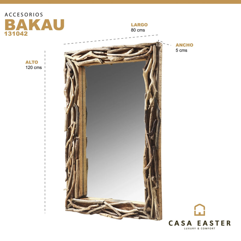 Cargue la imagen en el visor de la galería, Espejo Decorativo Color Natural BAKAU-131042
