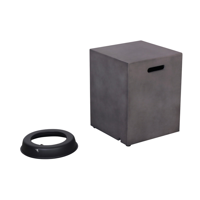 Cargue la imagen en el visor de la galería, Tapa para gas LP de fogata cuadrada color gris oscuro - F170109B
