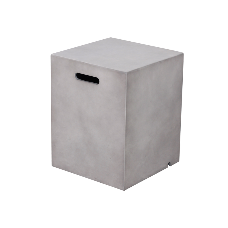 Cargue la imagen en el visor de la galería, Tapa para gas LP de fogata cuadrada color gris claro - F170109A
