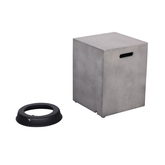 Tapa para gas LP de fogata cuadrada color gris claro - F170109A