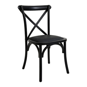 Cross wooden indoor chair, black - XN6043BLACK
