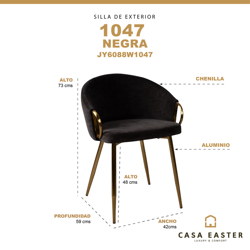 Cargue la imagen en el visor de la galería, Silla de interior JY6088W 1047 color negro - JY6088W1047
