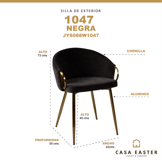 Silla de interior JY6088W 1047 color negro - JY6088W1047